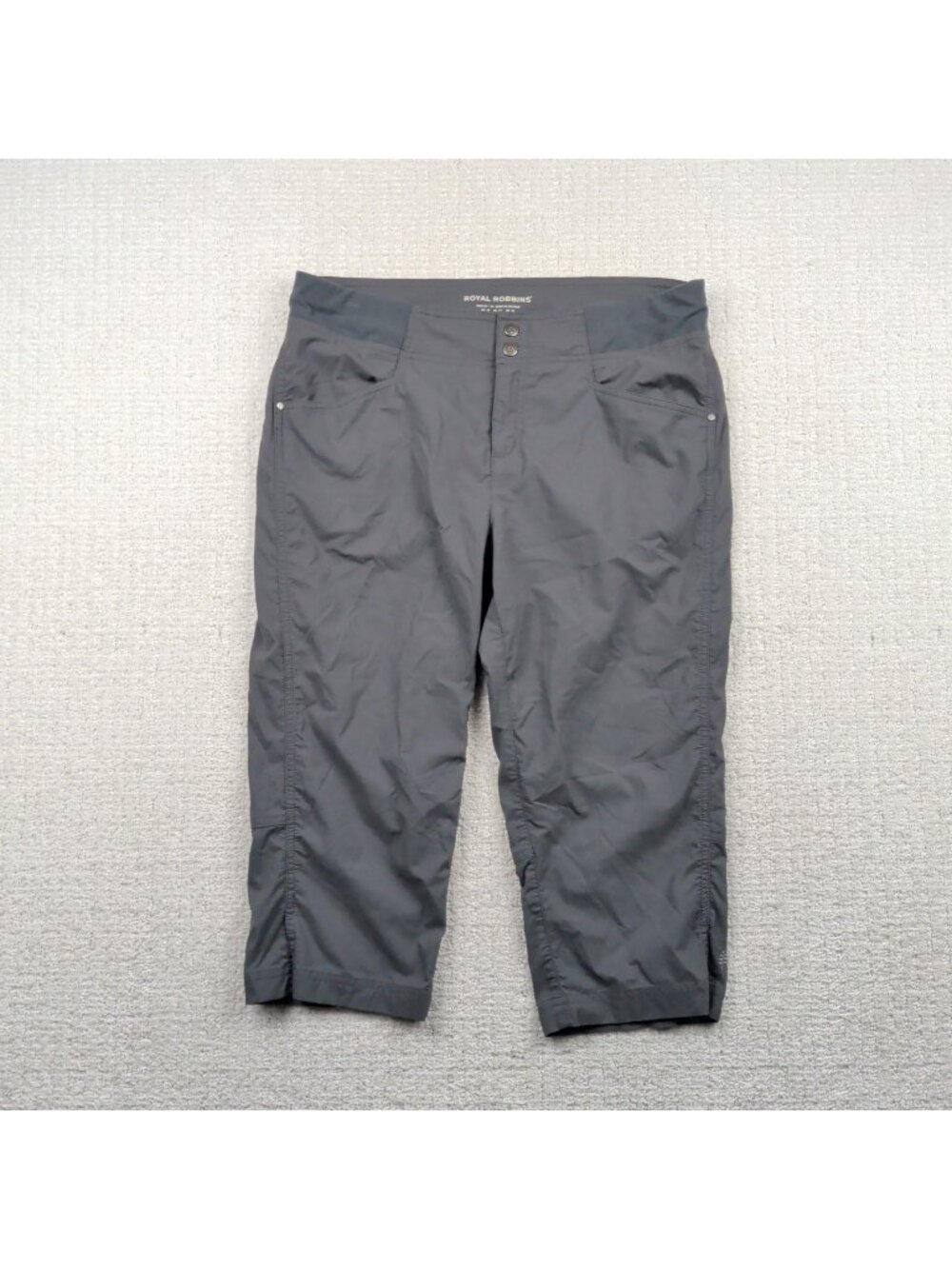 Royal Robbins Capri Pants Womens Size 10 Trim Fit Hike / Climb Travel Gray Gorp